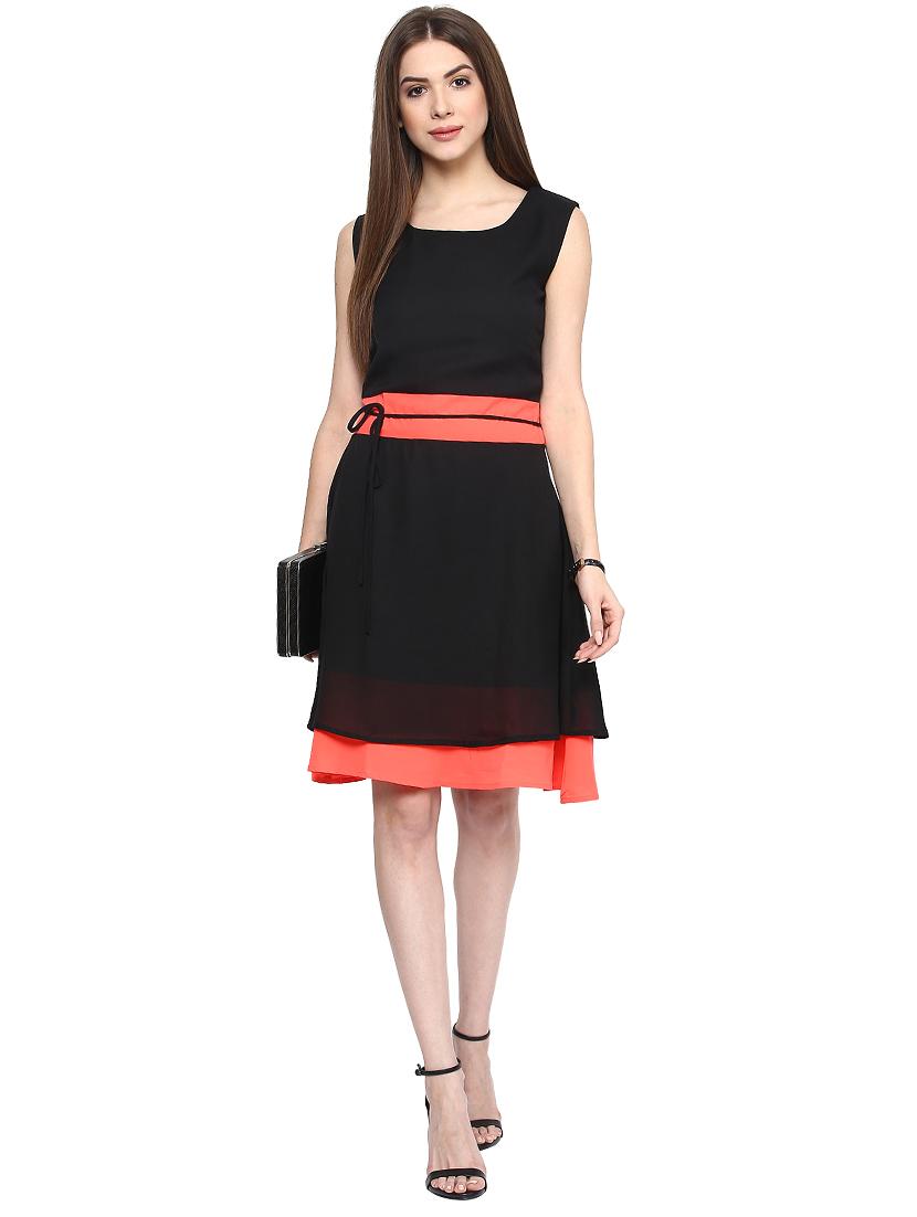 self tie belted layered dress - 15867961 - Zoom Image - 4