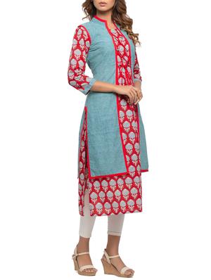 printed straight kurta - 15868199 - Standard Image - 2