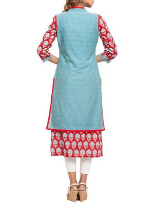 printed straight kurta - 15868199 - Standard Image - 3