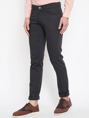 black cotton blend plain jeans - 15870309 - Standard Image - 2