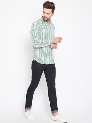 green striped casual shirt - 15870330 - Standard Image - 4