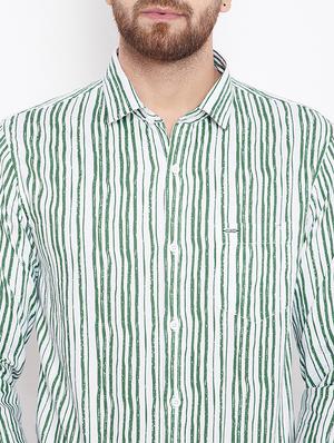 green striped casual shirt - 15870330 - Standard Image - 5