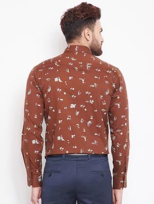 brown printed casual shirt - 15870351 - Standard Image - 3
