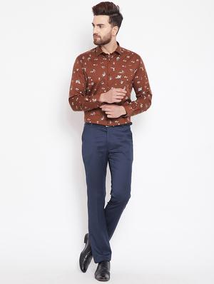 brown printed casual shirt - 15870351 - Standard Image - 4