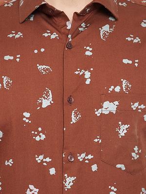 brown printed casual shirt - 15870351 - Standard Image - 5