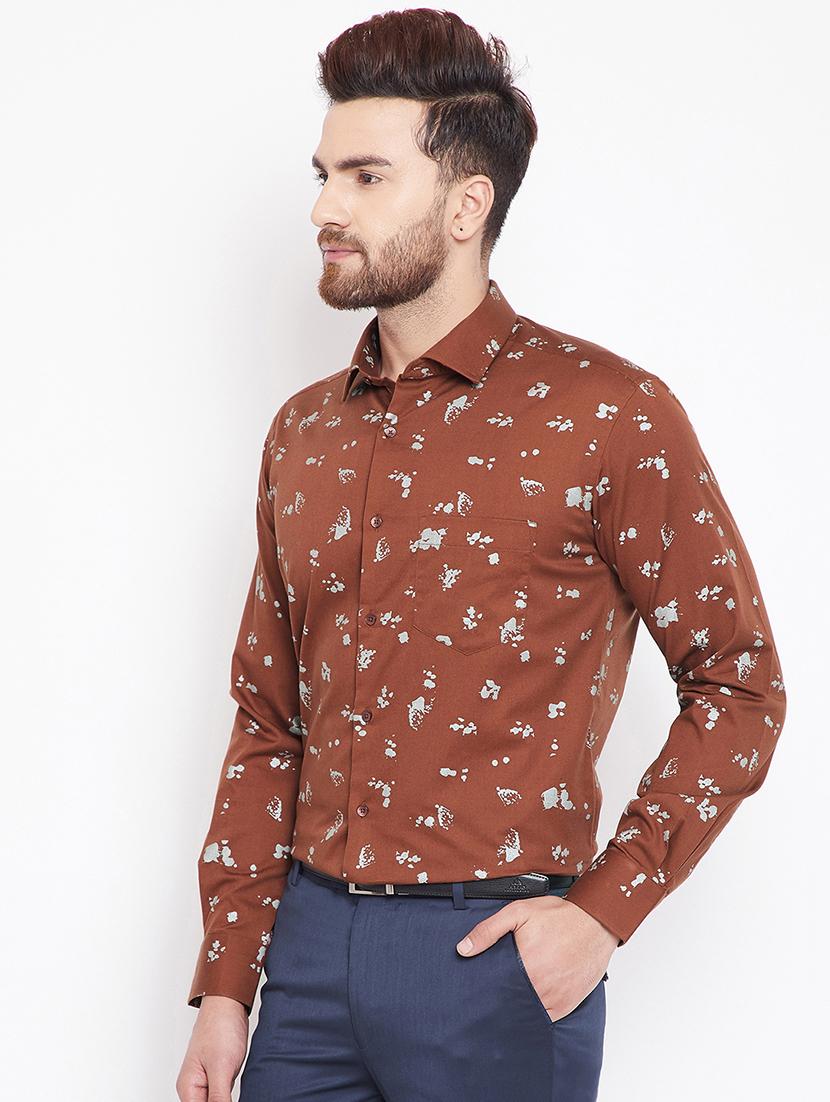 brown printed casual shirt - 15870351 - Zoom Image - 2