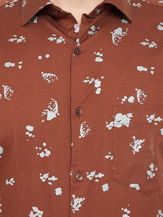 brown printed casual shirt - 15870351 - Zoom Image - 5