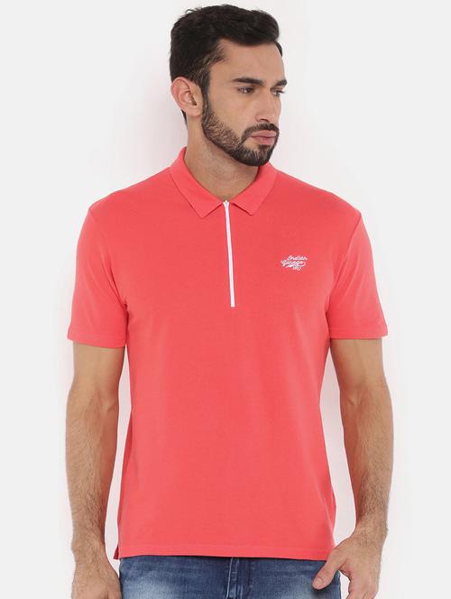 solid pink collared t-shirt - 15870928 - Standard Image - 1