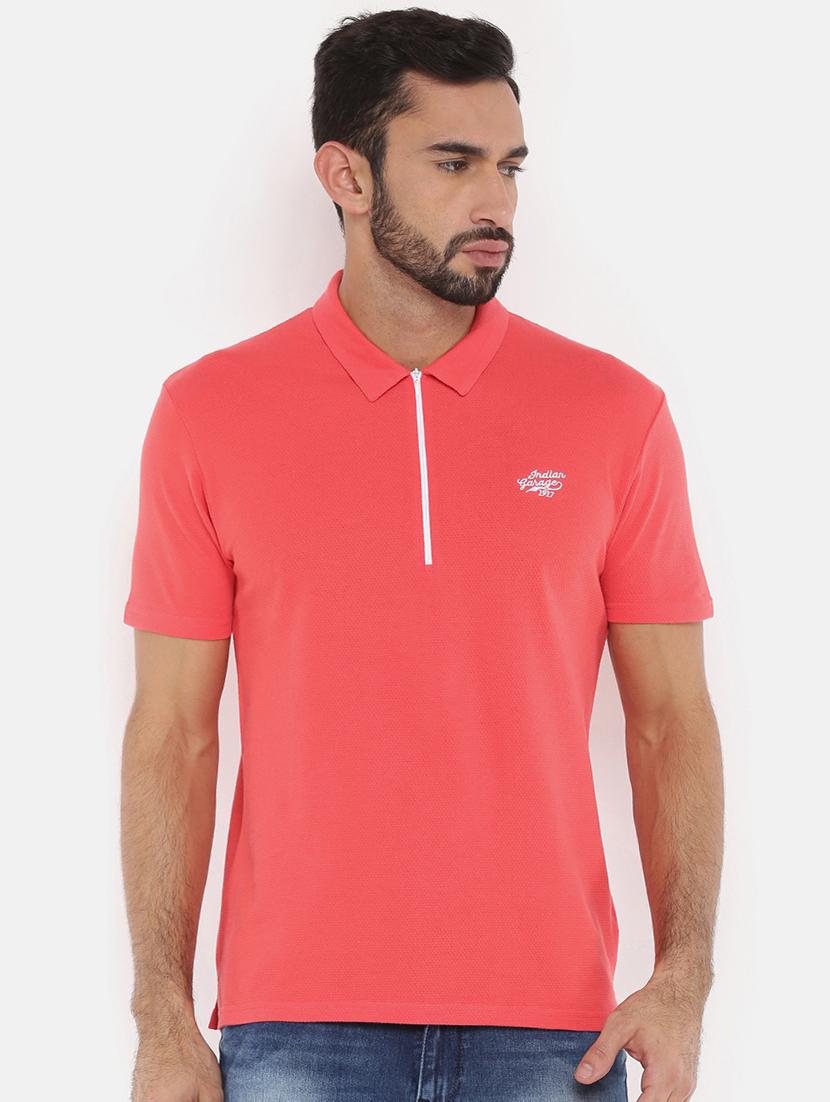 solid pink collared t-shirt - 15870928 - Zoom Image - 1