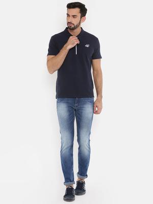 solid navy blue collared t-shirt - 15871087 - Standard Image - 4