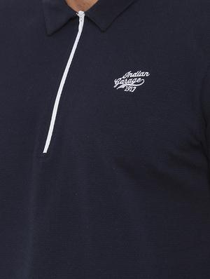 solid navy blue collared t-shirt - 15871087 - Standard Image - 5