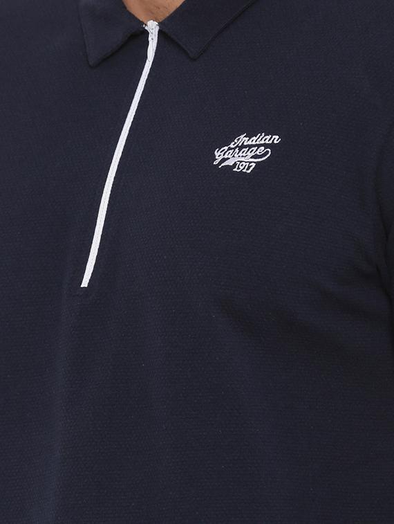 solid navy blue collared t-shirt - 15871087 - Zoom Image - 5