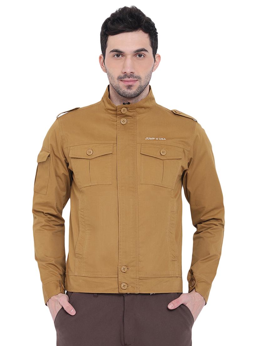 brown polyester blend casual jacket - 15871152 - Zoom Image - 1