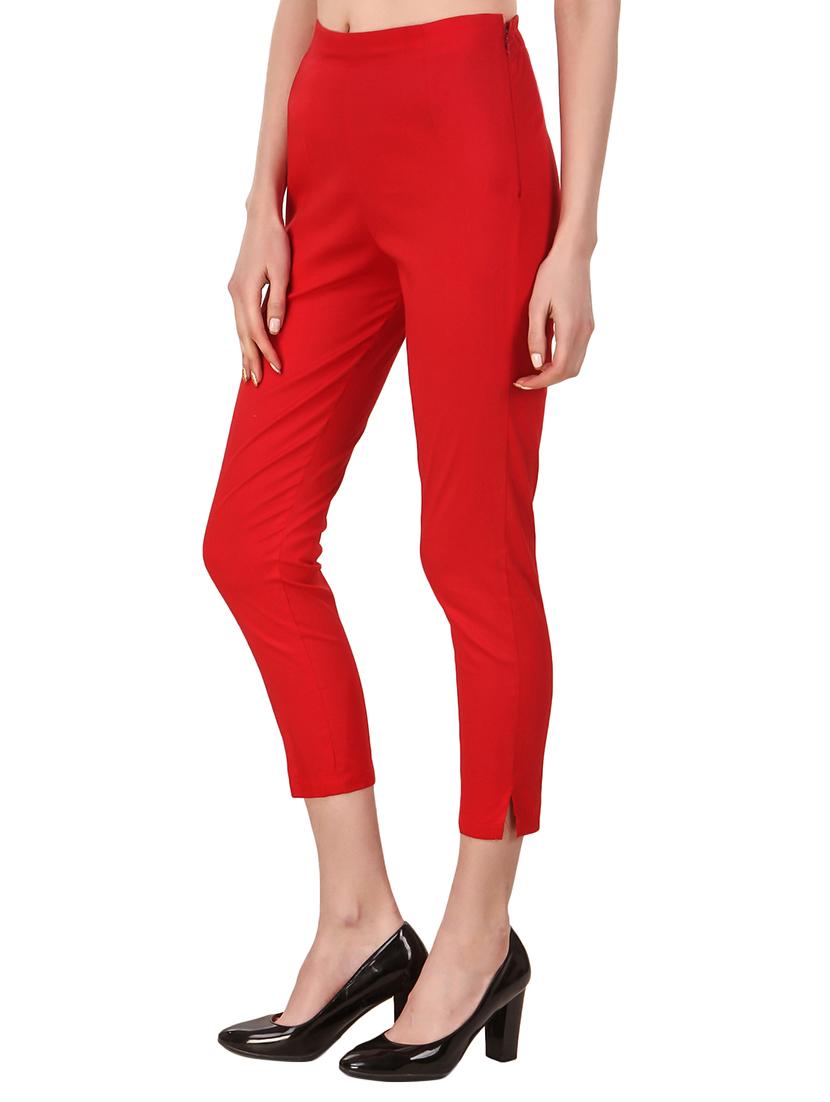 high rise side slit cigarette pants - 15871582 - Zoom Image - 2