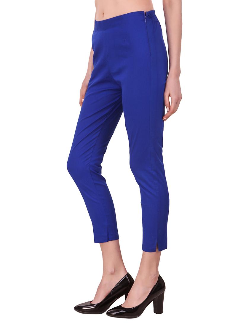 high rise side slit cigarette pants - 15871583 - Zoom Image - 2