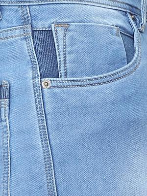 blue cotton blend washed jeans - 15871892 - Standard Image - 3