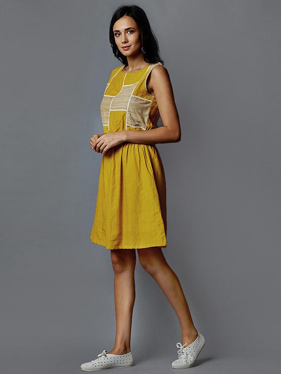 lace insert blouson dress - 15873057 - Zoom Image - 2