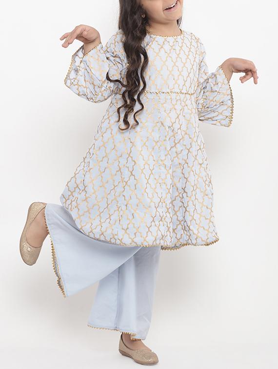 light blue cotton suit set - 15873085 - Zoom Image - 1
