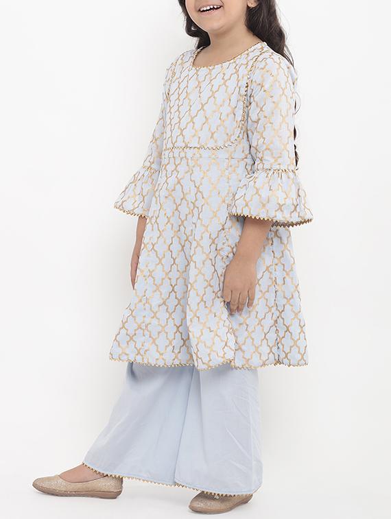 light blue cotton suit set - 15873085 - Zoom Image - 2