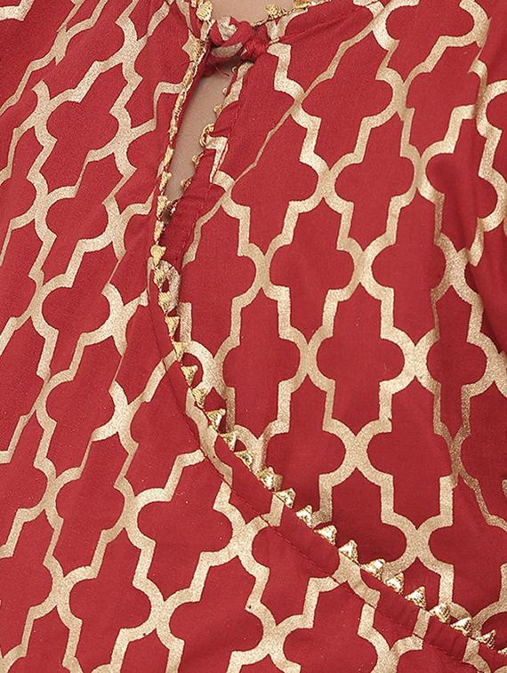 red cotton suit set - 15873087 - Zoom Image - 5