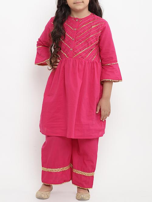 pink cotton suit set - 15873088 - Standard Image - 1