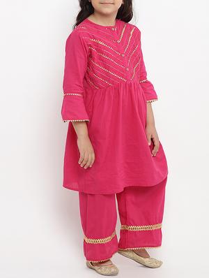 pink cotton suit set - 15873088 - Standard Image - 2