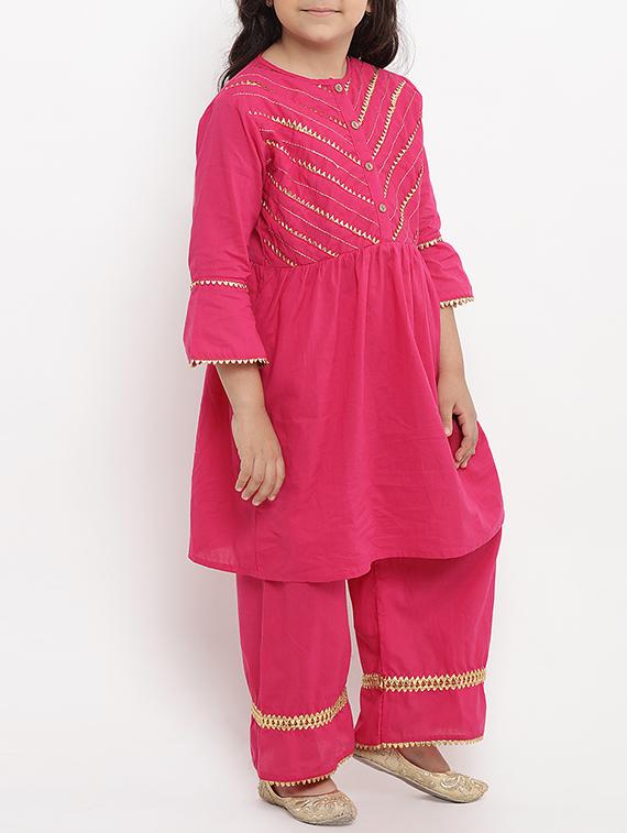 pink cotton suit set - 15873088 - Zoom Image - 2