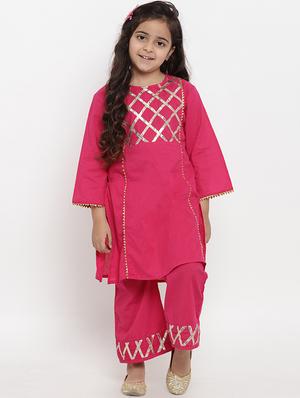 pink cotton suit set - 15873089 - Standard Image - 4