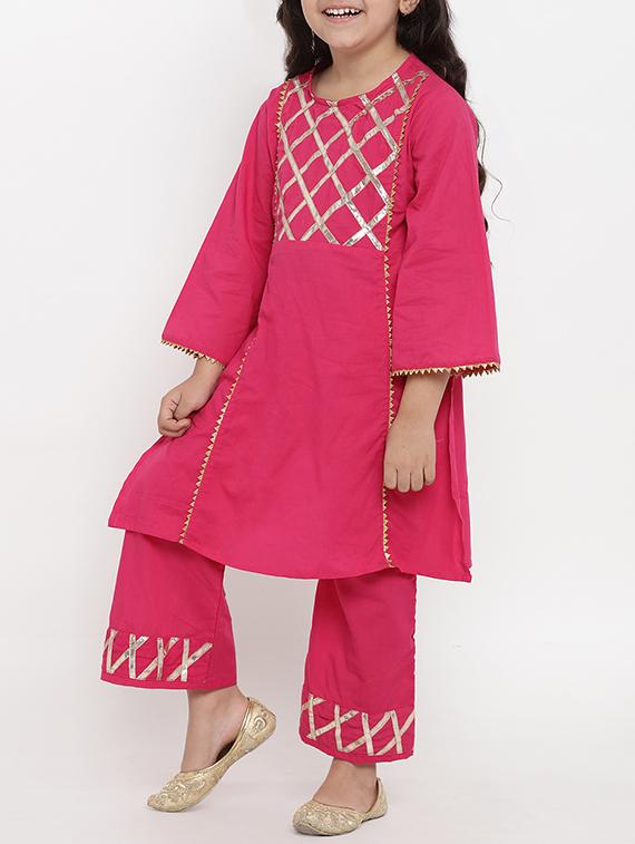 pink cotton suit set - 15873089 - Zoom Image - 2