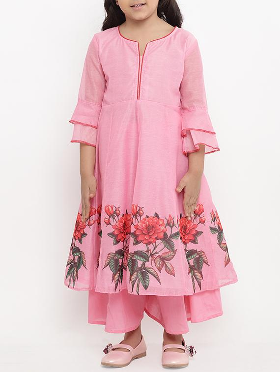 pink silk blend suit set - 15873091 - Zoom Image - 1