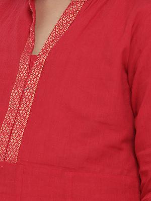 red cotton suit set - 15873095 - Standard Image - 5