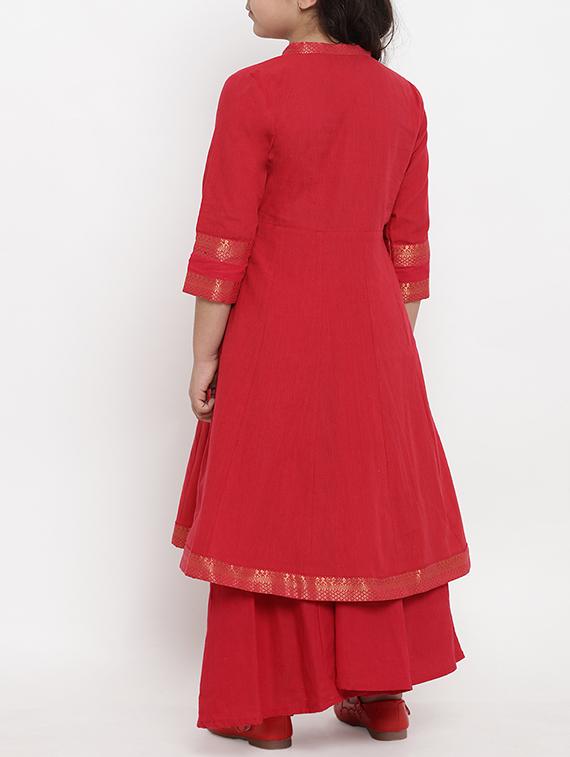 red cotton suit set - 15873095 - Zoom Image - 3