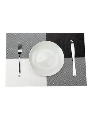 lushomes black & white design 1 waterproof pvc placemats in reusable pvc bag (33 x 45 cms, pack of 6) - 15874417 - Standard Image - 2