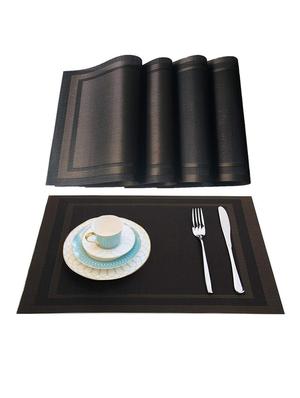 lushomes black & gold waterproof pvc placemats in reusable pvc bag (33 x 45 cms, pack of 6) - 15874430 - Standard Image - 3
