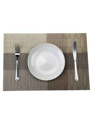 lushomes light grey & dark grey bamboo waterproof pvc placemats in reusable pvc bag (33 x 45 cms, pack of 6) - 15874431 - Standard Image - 2