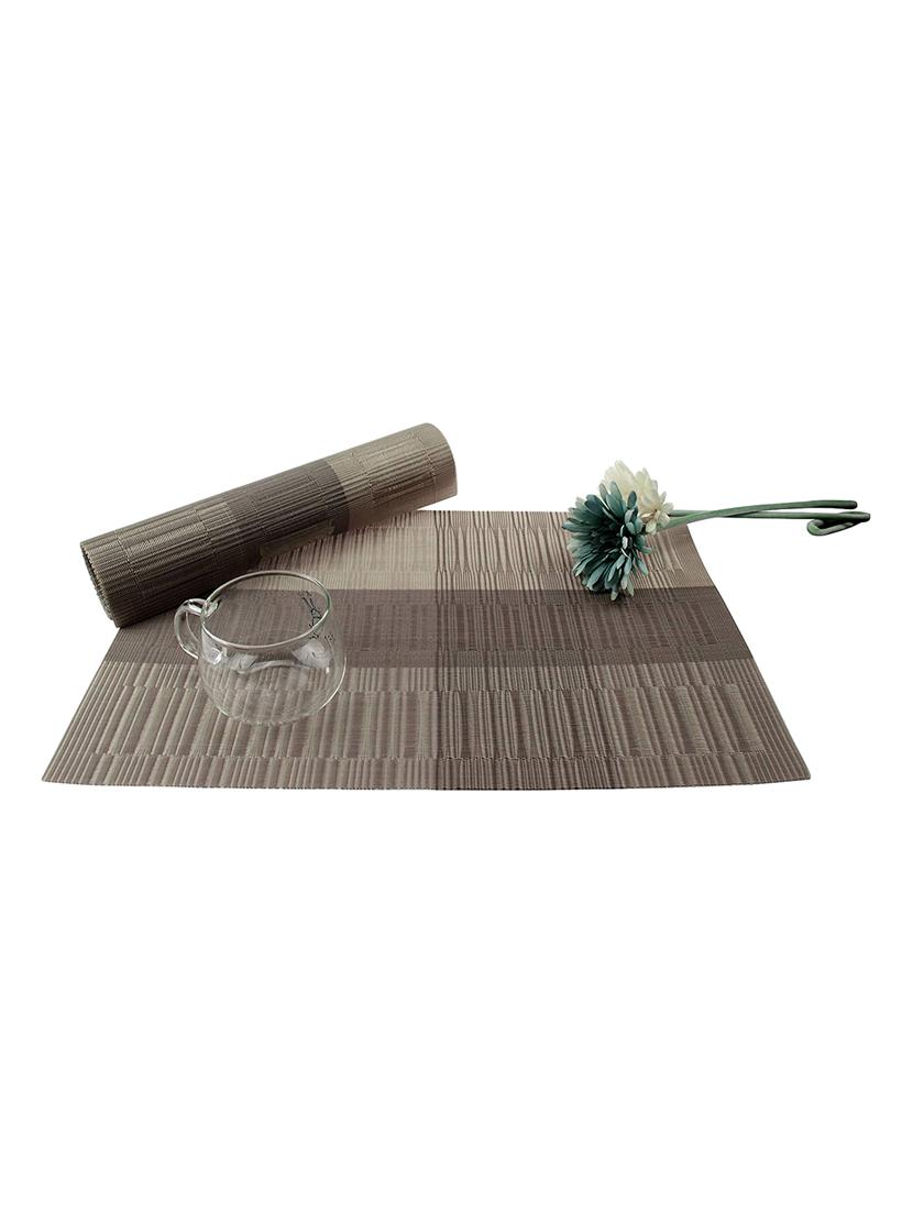 lushomes light grey & dark grey bamboo waterproof pvc placemats in reusable pvc bag (33 x 45 cms, pack of 6) - 15874431 - Zoom Image - 3