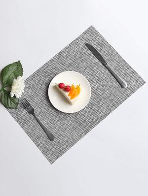 lushomes black jacquard waterproof pvc placemats in reusable pvc bag (33 x 45 cms, pack of 6) - 15874440 - Standard Image - 2