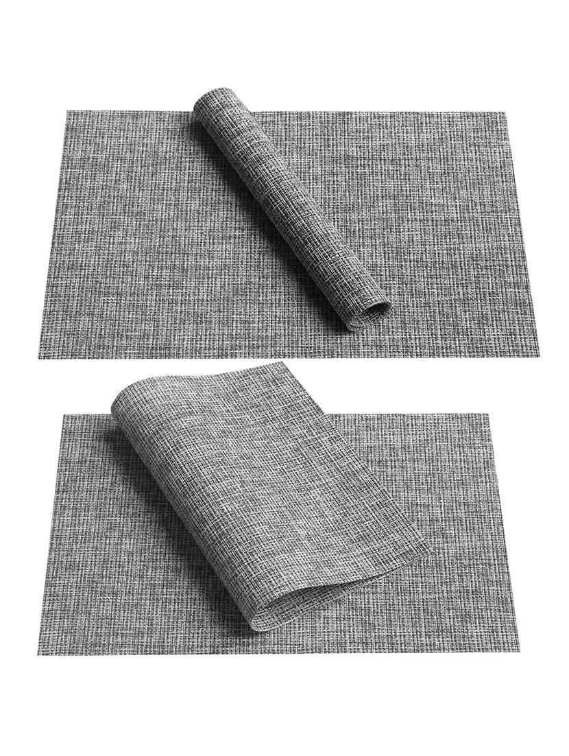 lushomes black jacquard waterproof pvc placemats in reusable pvc bag (33 x 45 cms, pack of 6) - 15874440 - Zoom Image - 3