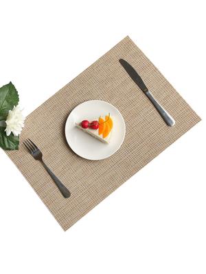 lushomes grey jacquard waterproof pvc placemats in reusable pvc bag (33 x 45 cms, pack of 6) - 15874441 - Standard Image - 2
