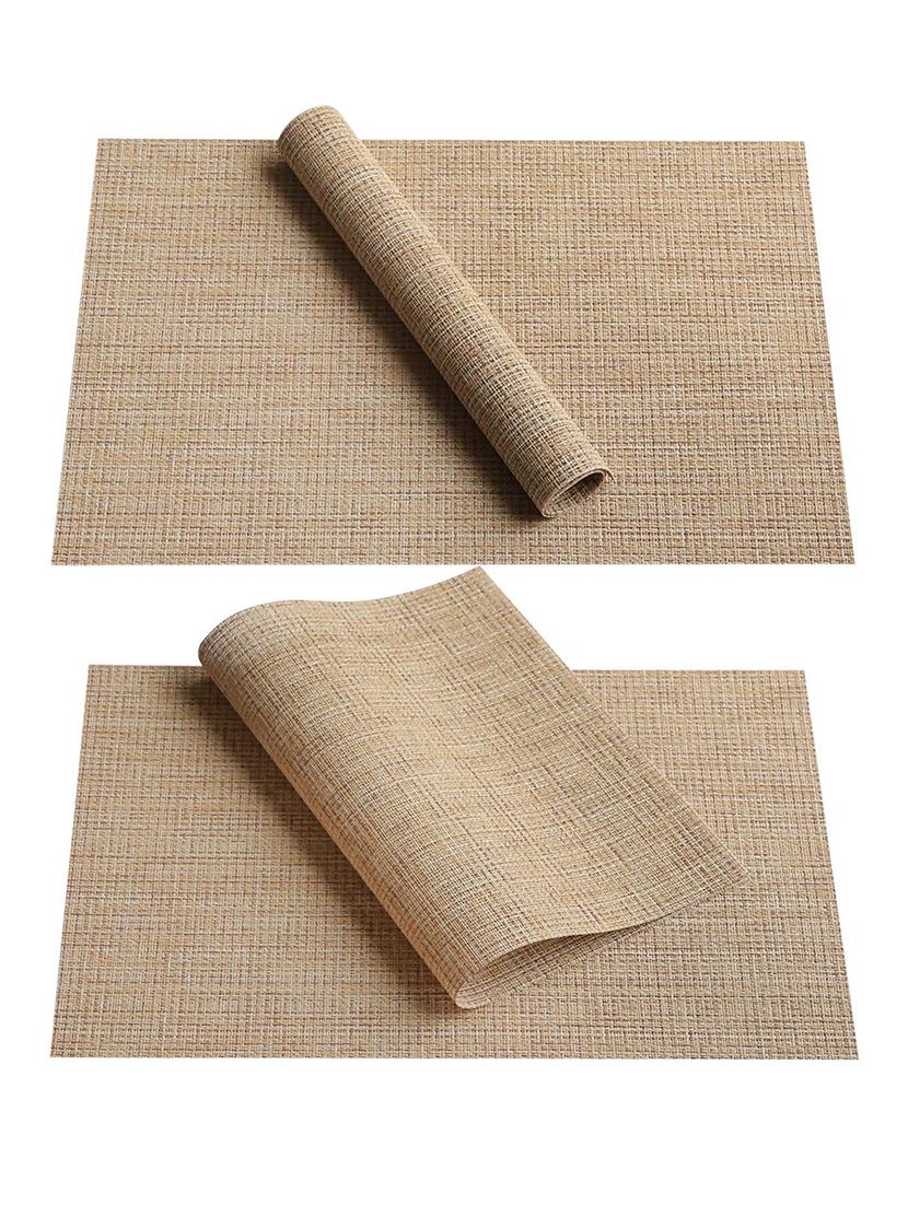 lushomes grey jacquard waterproof pvc placemats in reusable pvc bag (33 x 45 cms, pack of 6) - 15874441 - Zoom Image - 3