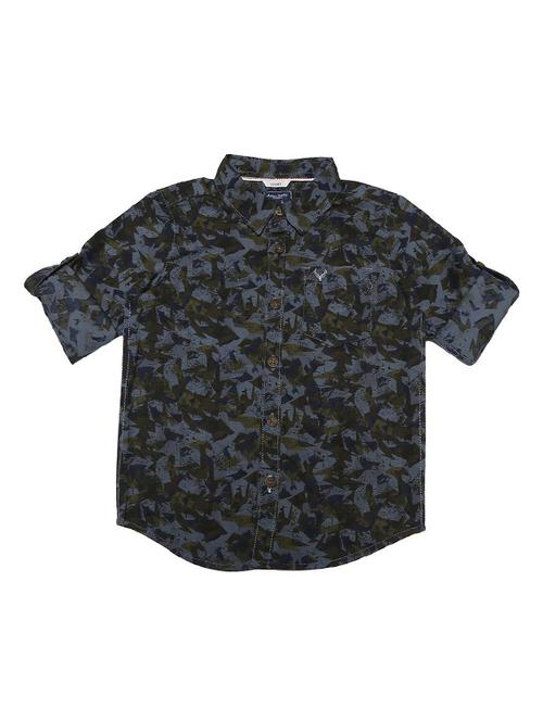 roll up sleeved abstract print shirt - 15874550 - Very Small Image - 1