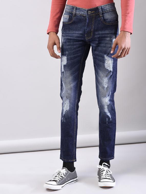 blue cotton ripped jeans - 15874896 - Zoom Image - 1