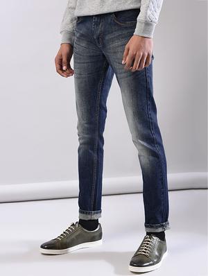 blue cotton washed jeans - 15874903 - Standard Image - 2