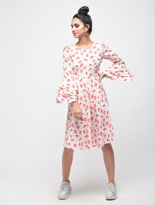 bell sleeved quirky a-line dress - 15874961 - Very Small Image - 1