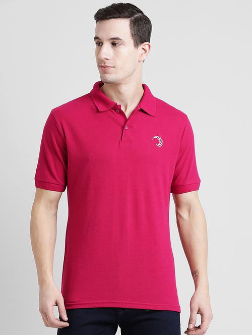 pink solid polo t-shirt - 15874990 - Very Small Image - 1