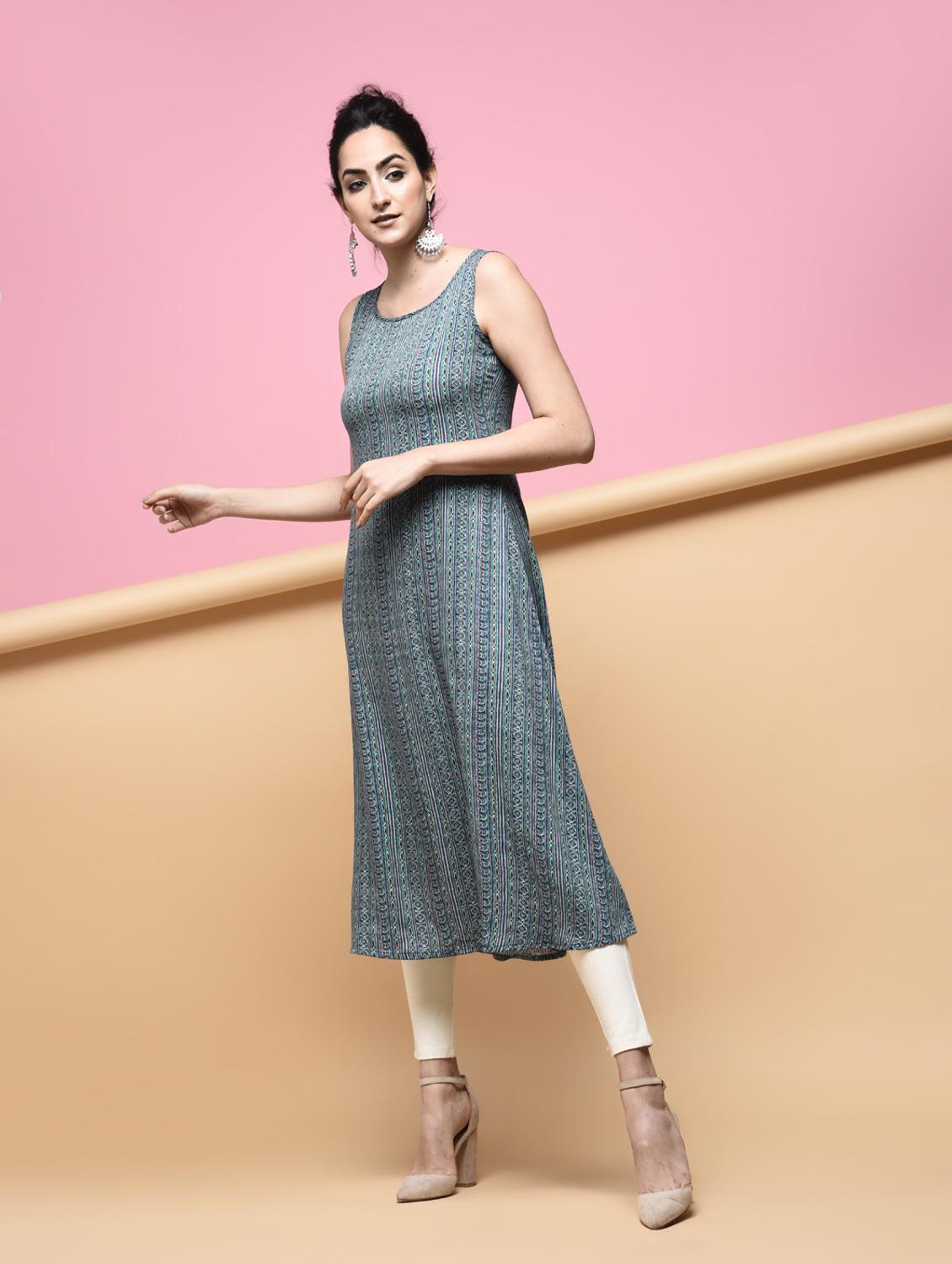 printed layered kurta - 15875984 - Zoom Image - 3