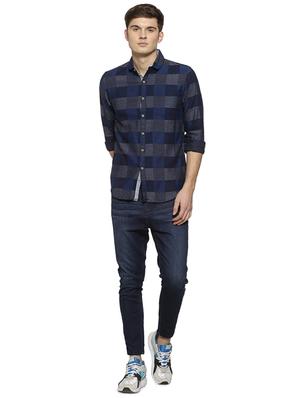 blue checkered casual shirt - 15876864 - Standard Image - 3