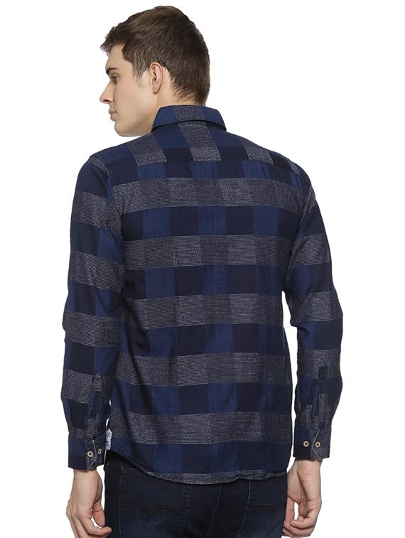blue checkered casual shirt - 15876864 - Zoom Image - 2