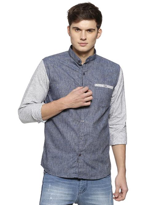 blue cotton casual shirt - 15876866 - Standard Image - 1