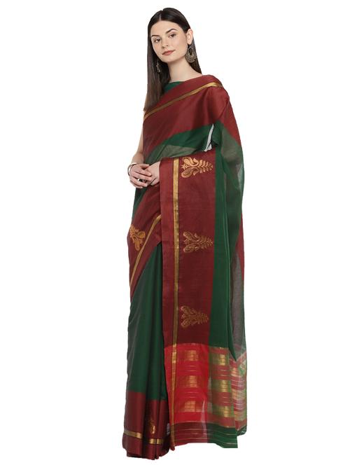 paisley zari border woven saree with blouse - 15876944 - Standard Image - 1
